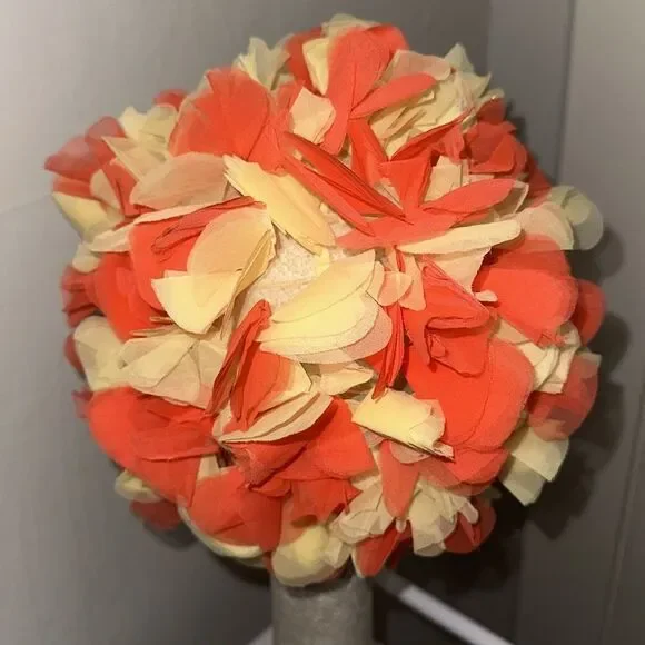 Vintage 60s Lovle‎ Products Miami Florida orange & yellow petal cap - Picture 4 of 9